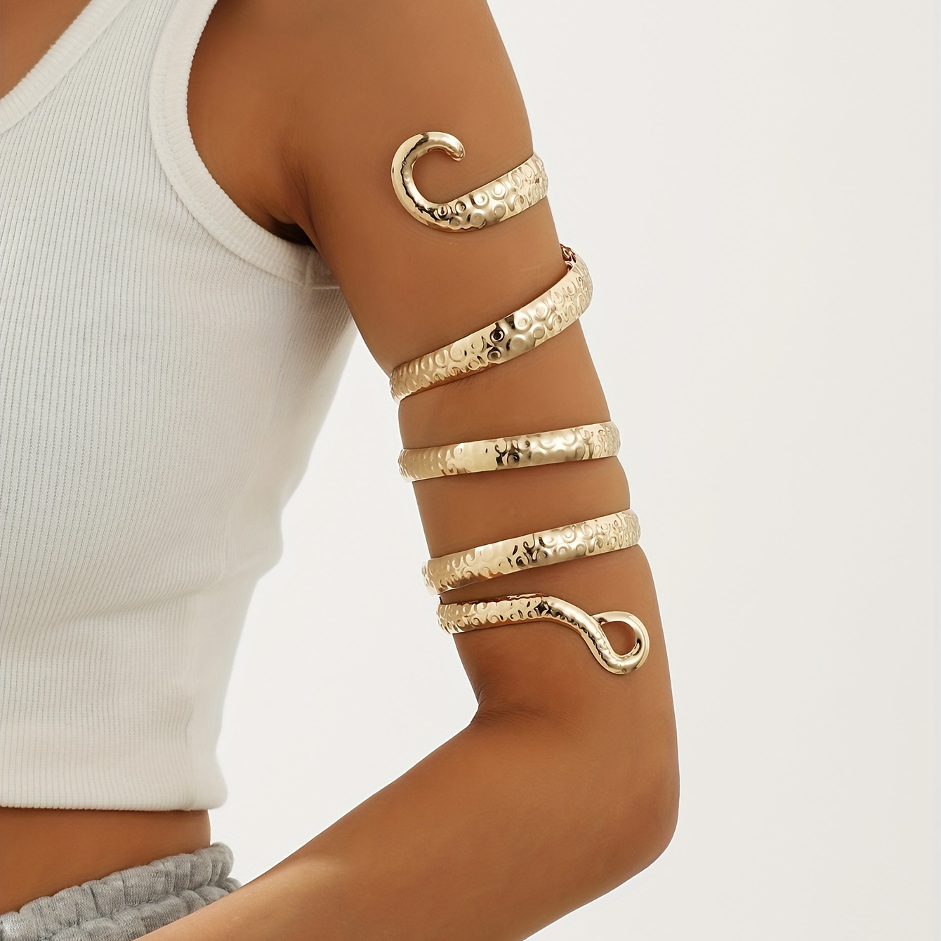 Wide Snake Arm Cuff Upper Arm Band Cuff Bracelet Bangle For Women Silver  Gold Adjustable Armband Set Minimalist Wedding Arm Bracelet Costume Jewelry