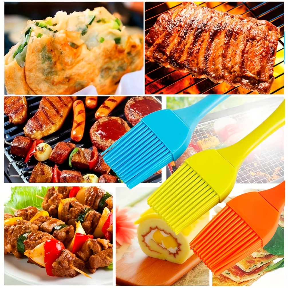 Grill Basting Brush Silicone Pastry Baking Brush BBQ Sauce Marinade Meat  Glazing Oil Brush Heat Resistant, Kitchen Cooking Baste Pastries Cakes