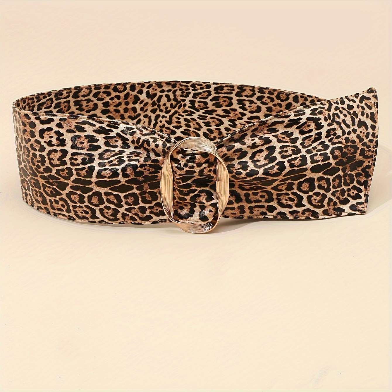 Leopard Print Vintage Wide Belt Stylish Adjustable Waistband - Temu Canada