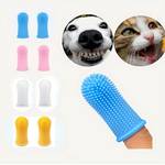 1pc/4pcs Super Soft Pet Finger Toothbrush For Dogs And Cats - Gentle Teeth Cleaning And Dental Care Tool For Puppies And Small Pets