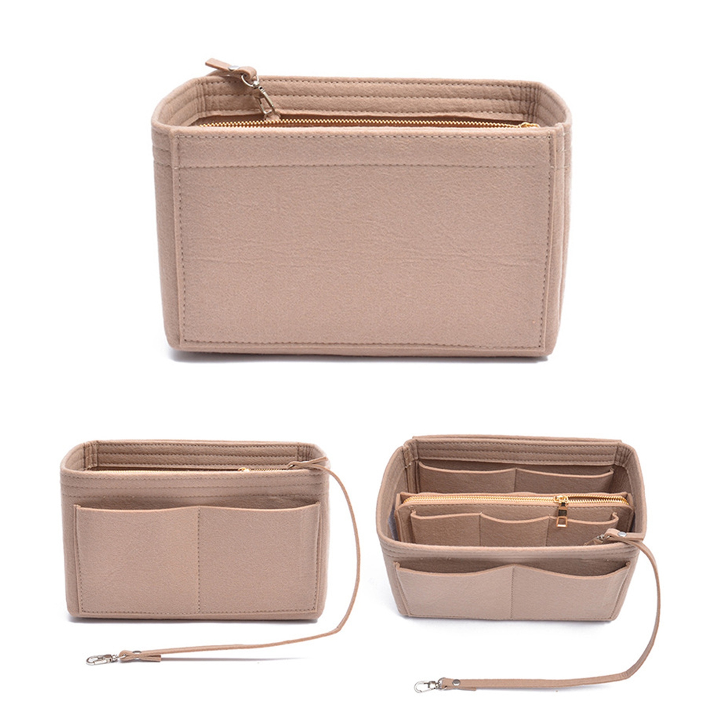 Small Multi pocket Organizer Insert Bag Canvas Zipper - Temu