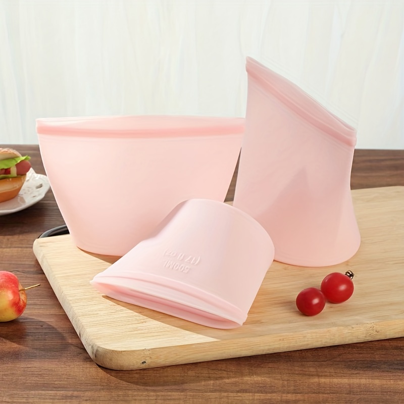 Silicone Food Bags, Reusable Leak Proof Fresh-keeping Containers