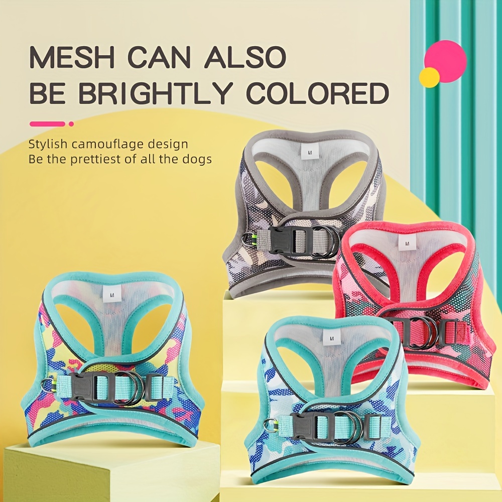 Breathable Mesh Dog Vest Harness Set with Leash and Bag for Small/Medium Dogs