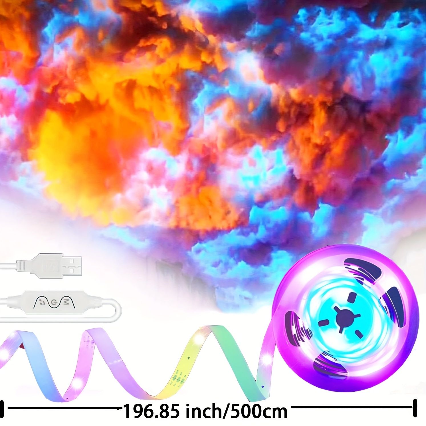 New Big Cloud Light Multicolor Lightning 3d Thundercloud Led - Temu