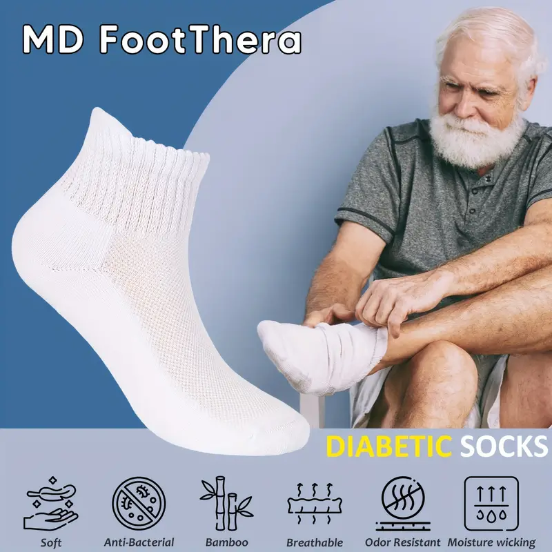 Extra wide Diabetic Ankle Socks Seamless Toe Socks Bamboo - Temu
