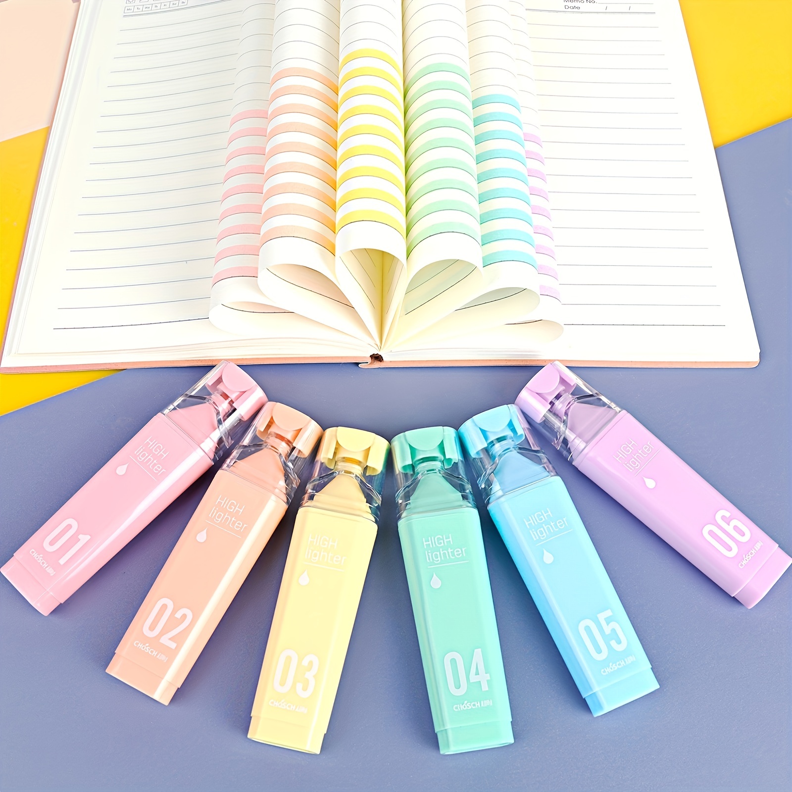 Highlighters Pastel Highlighter Marker Pen No Bleed Double Tip 6pcs Journal  Bible Planner Notes Marker Pen