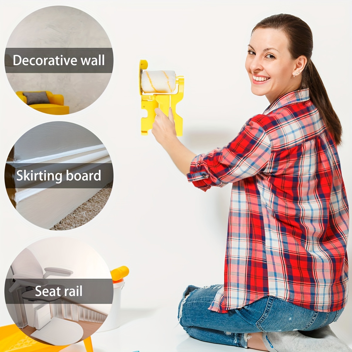 1pc clean paint roller brush edger roller tool for home painting multifunctional color   and edge latex roller 7