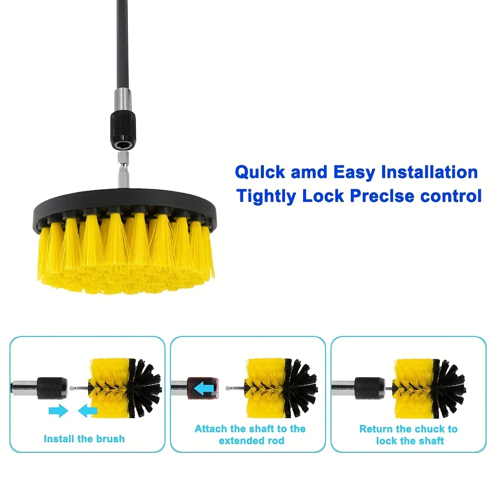 Drill Brushes Set 3Pcs Tile Grout Power Scrubber Cleaner Spin Tub Shower  Wall