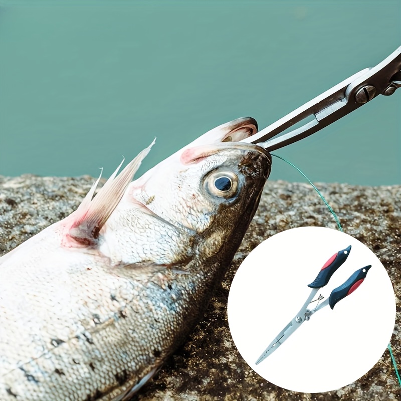Titanium Fishing Scissors Lure Pliers Plating Tip Open Loop Bait