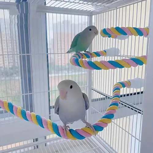 Bird Spiral Rope Perch, Bird Rope Swing Perch, Bird Cage Stand Pole  Accessories, Bird Standing Climbing Toy for Parrot Parakeet Budgies  Lovebirds