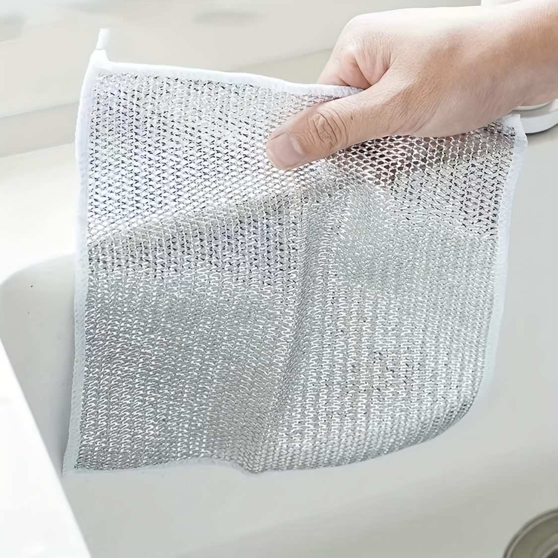 Steel Wire Dishwashing Cloth, Alternative To Steel Wire Ball, Household  Cleaning Rag, Grid, Non-stick Oil Rag, For Kitchen Countertop, Dishwashing  And Pot Scrubbing