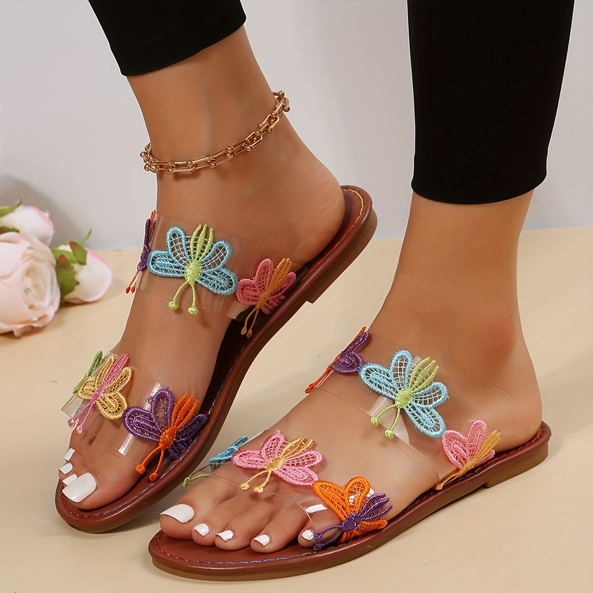 Summer splicing hot sale flat sandals