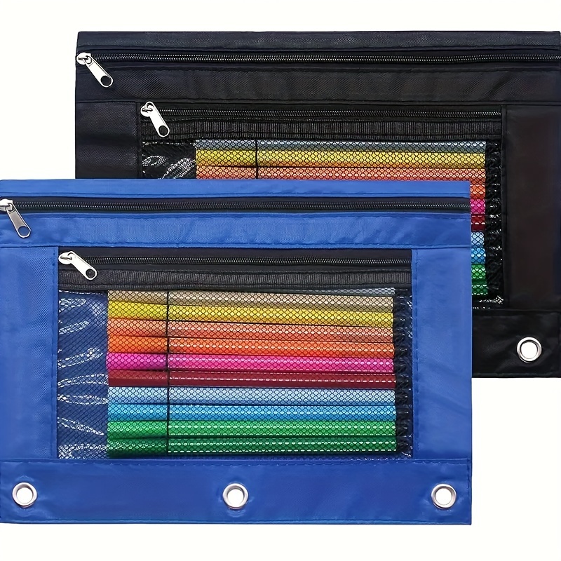 Étui à crayons transparent Pochette de papeterie en PVC étanche Trousse de  toilette de voyage portable avec fermeture à glissière 2P