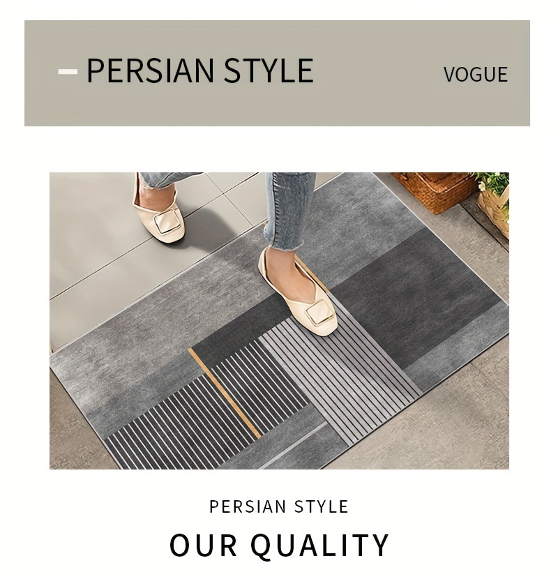 luxury non slip kitchen mat oil waterproof machine washable polyester runner rug for home decor details 2