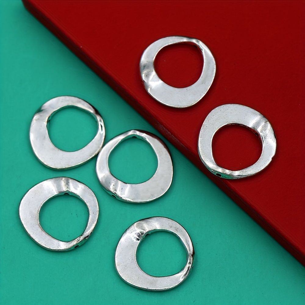 

8 Pièces Ton Argent Cercle Alliage Perles Cadres 21X20mm Résultats Perles En Métal En Vrac Artisanat Pour La Fabrication de Bijoux À Bricoler Soi-même