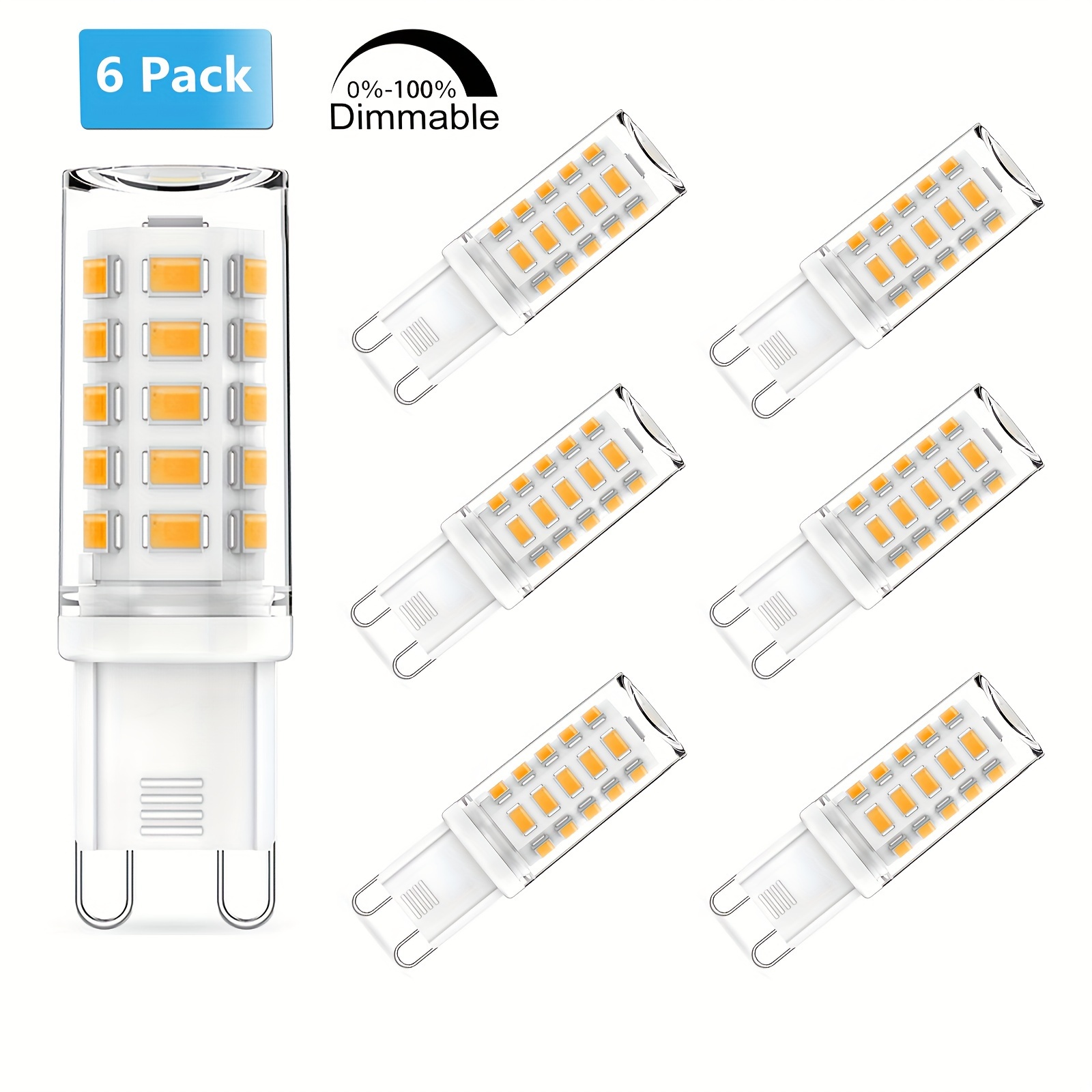 G9 Led Bulbs Dimmable 3W Replace 20W 25W 30W Halogen Equivalent,2700K Soft  Warm White, AC120V G9 Clear T4 Bi-pin Led Bulbs for Chandelier Pendant Wall