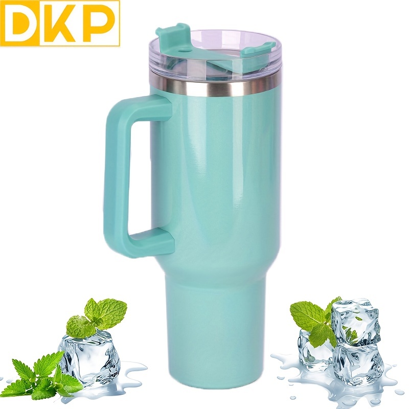 40 oz Tumbler with Handle, Rainbow Paint Insluated Tumbler with Lid and  Straw, Double Wall Vacuum