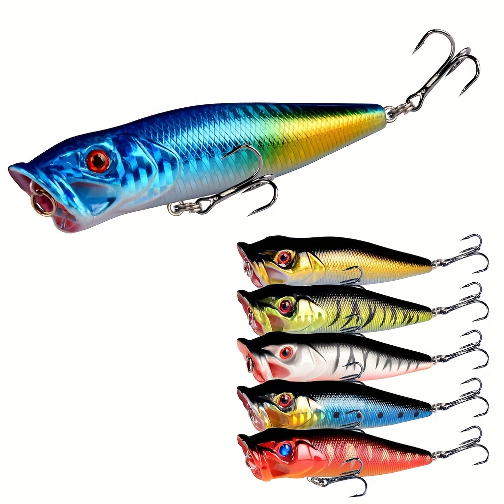 Flash Topwater Popper Lure Floating Popper Bait Fishing Bass - Temu  Australia