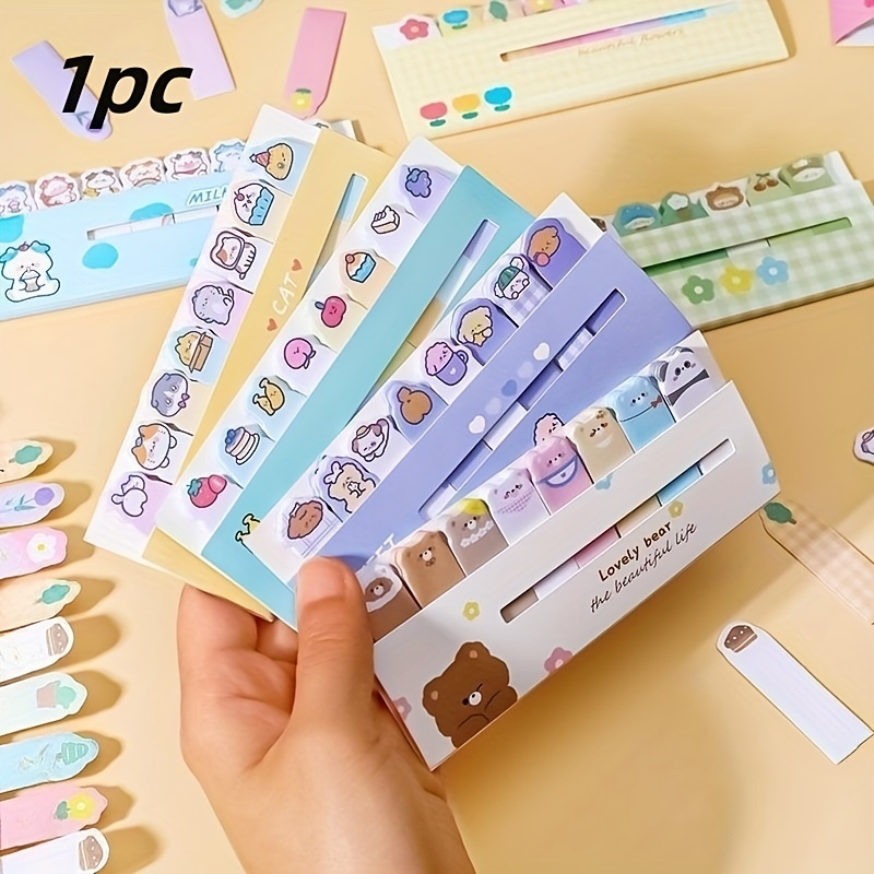 1pc Cartoon Animal Line Stand Sticky Notes Index Notes Stationery