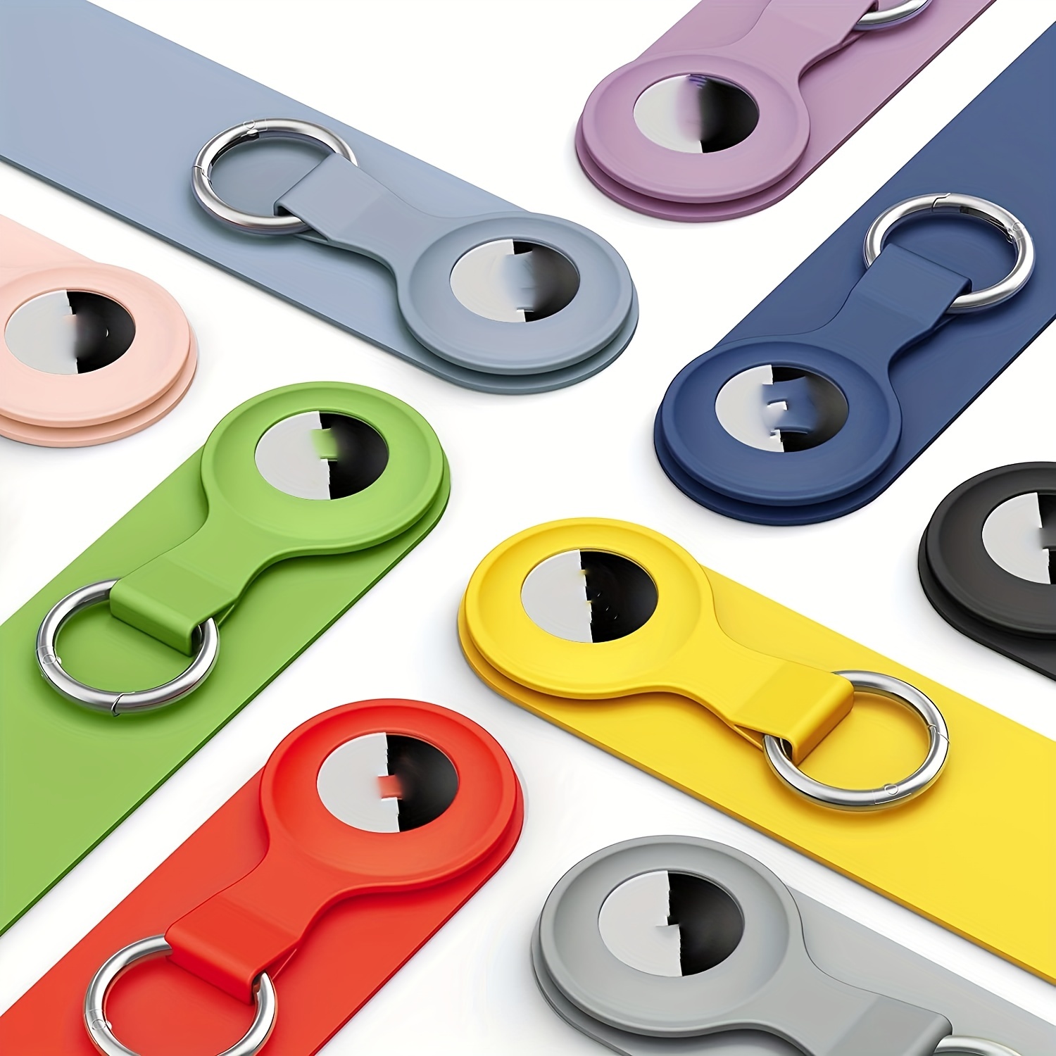 4 Pack Silicone AirTag Case Keychain Holder for GPS Item Finders