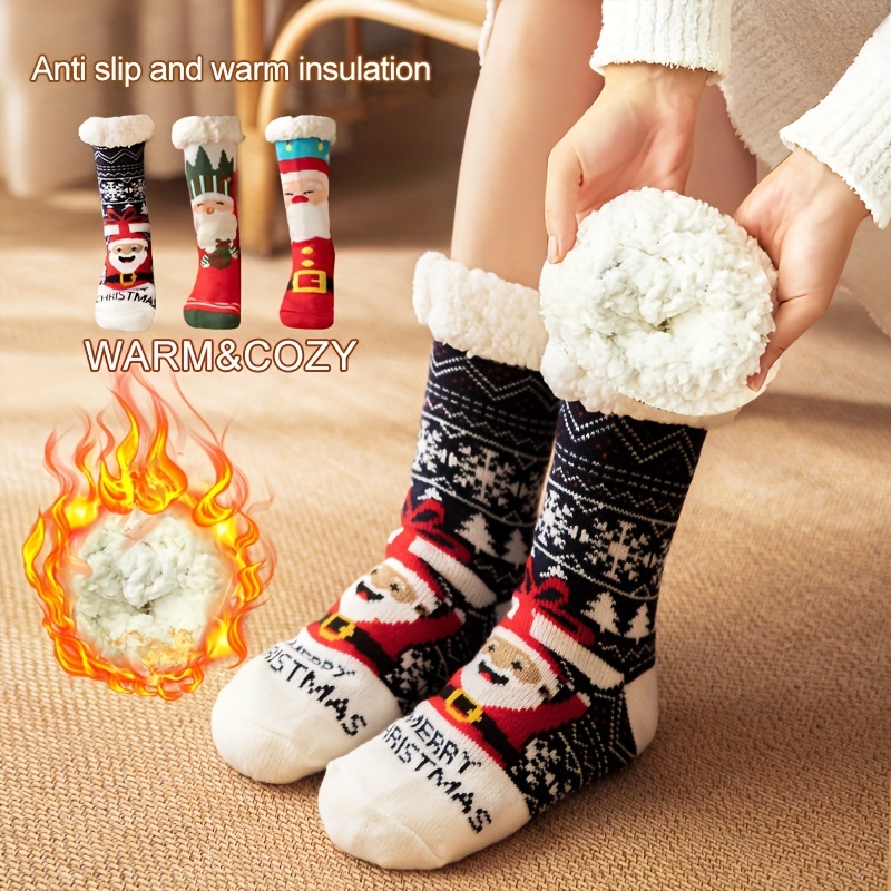 Christmas Socks Winter Thickened Warm Socks Non slip Floor - Temu
