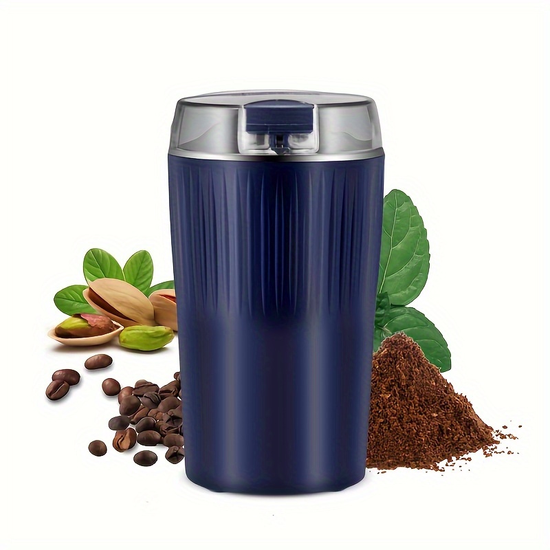 Electric Coffee Grinder, Spice Grinder, One Button Stainless Steel Grinder  Coffee Bean, Peanut Grinder, 8 Stainless Steel Blades Quiet Spice Grinder  (us Plug) (black/blue) - Temu