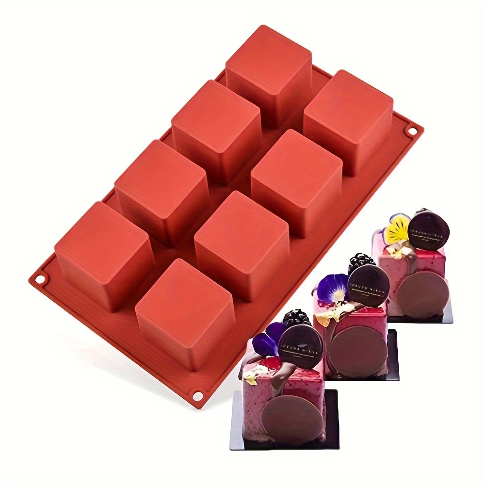 

1pc Mold, 8 Grid Silicone Square Cake Chocolate Biscuit Mold, Kitchen Handmade Homemade Candy Jelly Pudding Mold Baking Tools
