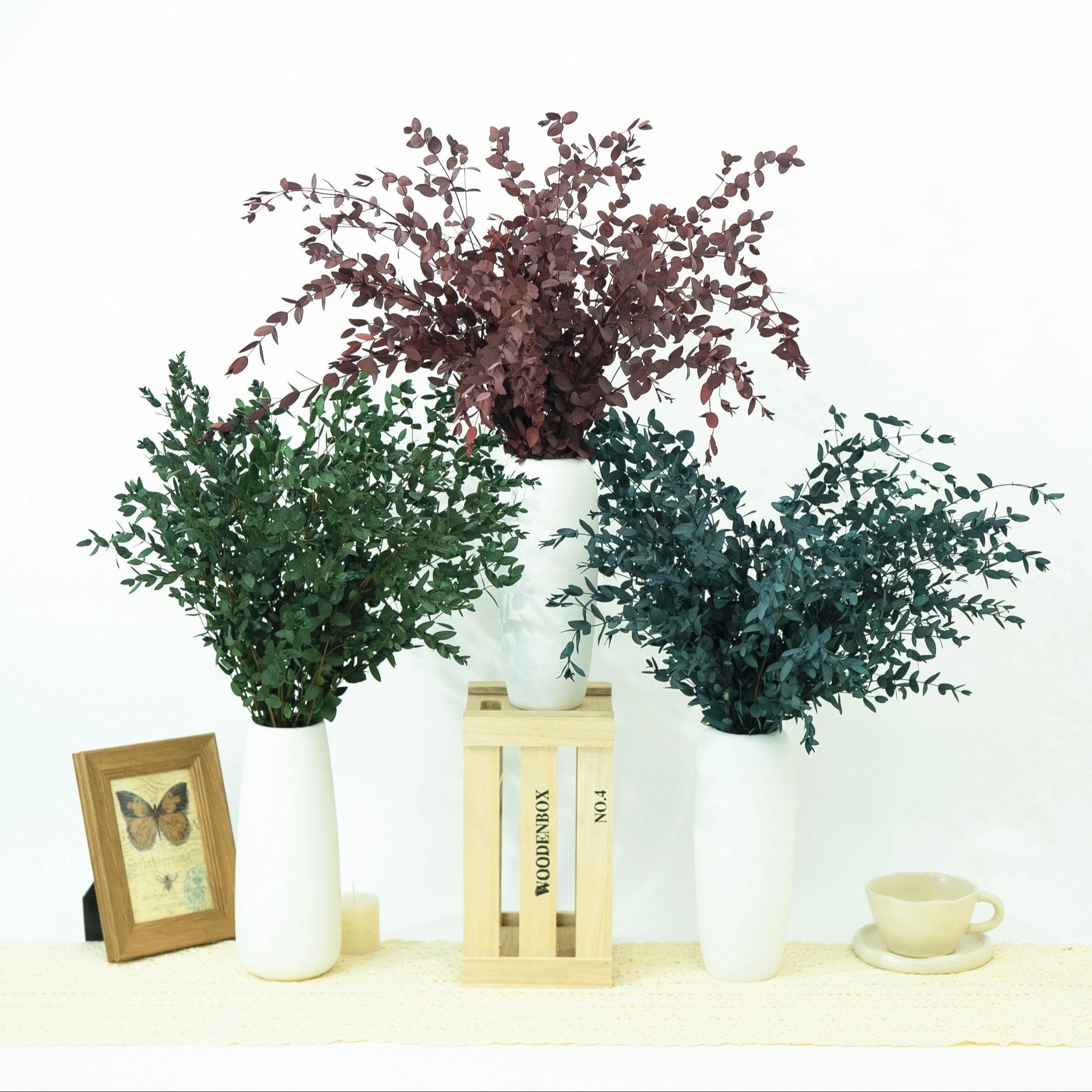 White Dried Eucalyptus Stem Bundle Real - Temu