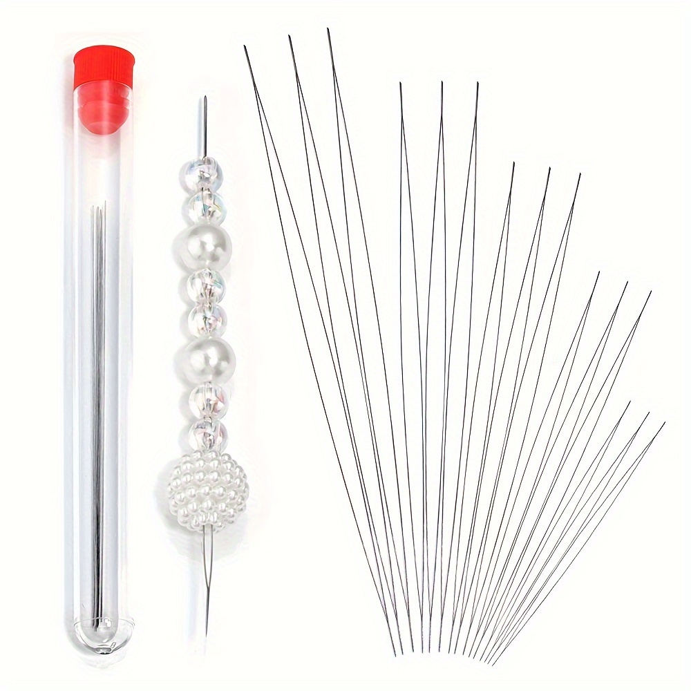 5pcs Bead Needle Seed Thin Beading Middle Opening Necklace Threading Sewing  Embroidery Tools Beading Needles For Jewelry Making