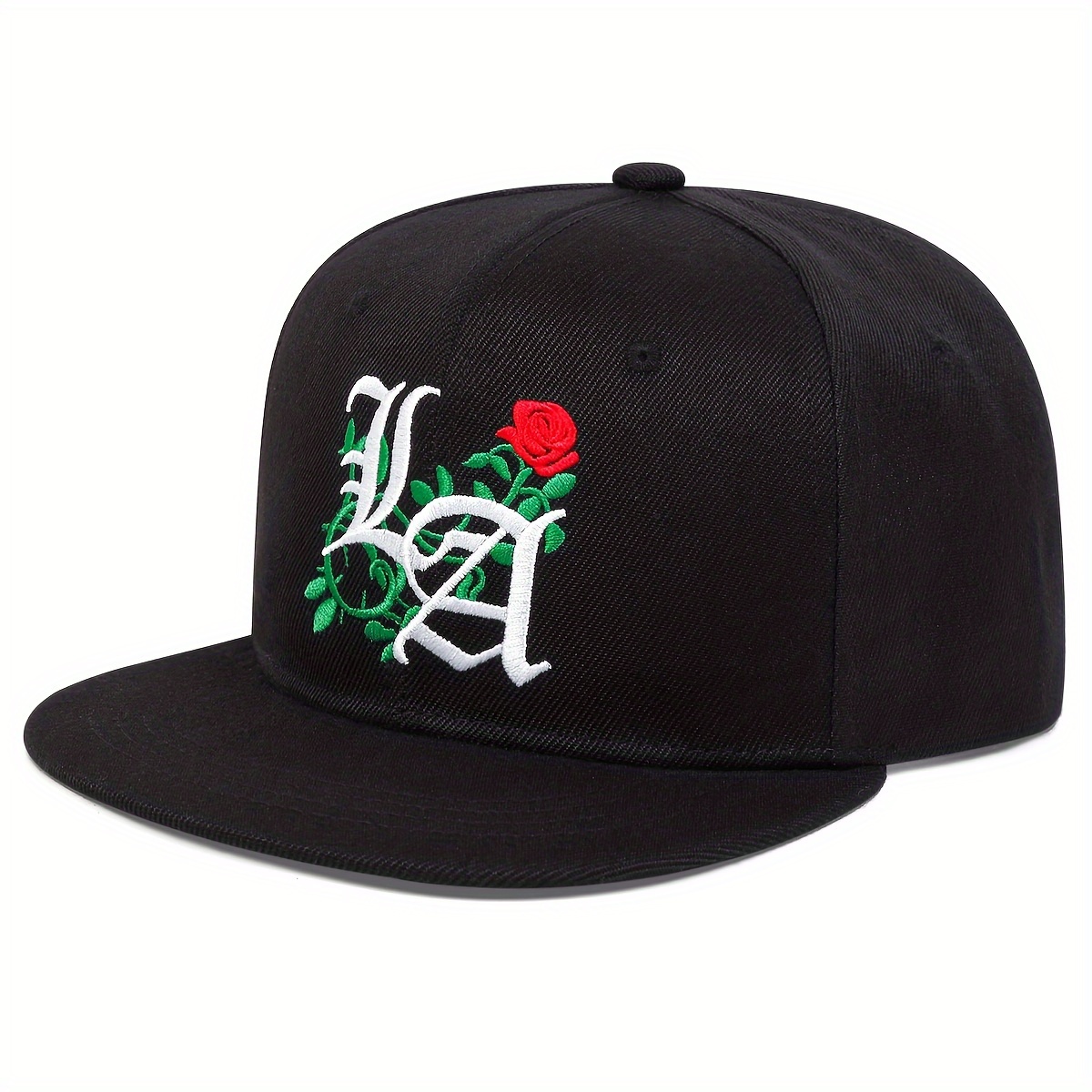 Gothic La Embroidery Baseball Trendy Rose Hip Hop Black - Temu