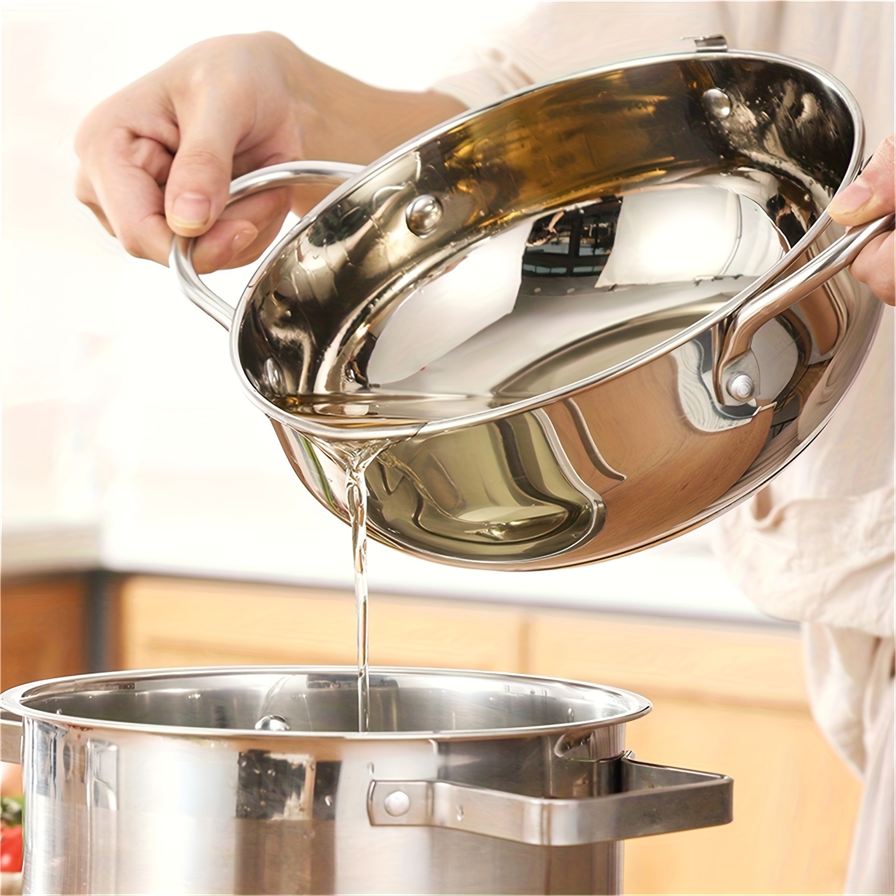 304 Stainless Steel Deep Fryer Pan With Thermometer And Oil - Temu