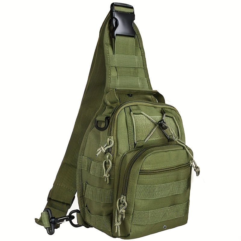 Bolso de hombro táctico para hombre, bolsa de pecho al aire libre, bolsa  cruzada de camuflaje multicámara, camping, viajes, senderismo, caza, bolsa