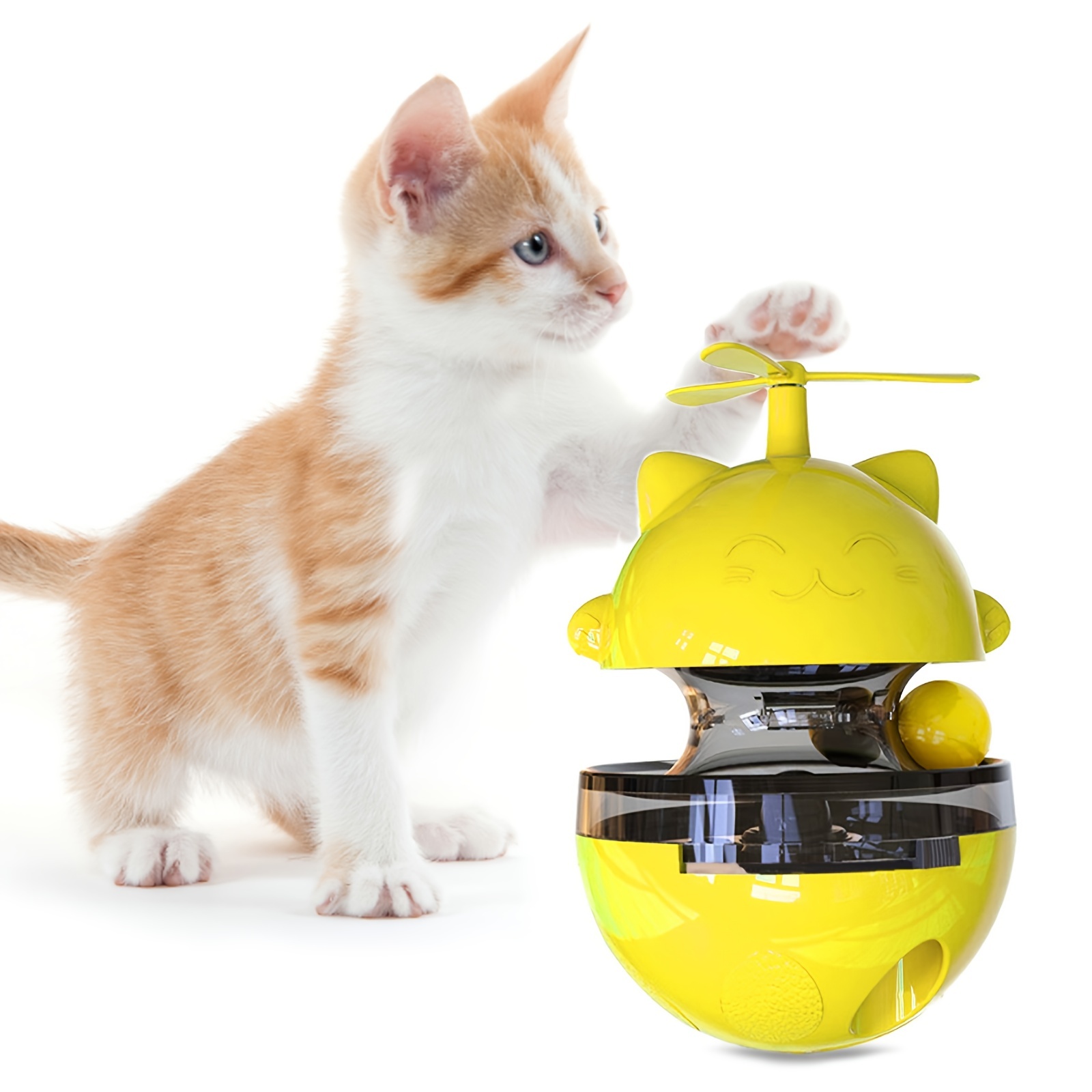 SUJAYU Cat Treat Puzzle, Cat Treat Dispenser Toy Cat Treat Toy, Tumbler Interactive Ball Cat Puzzle Feeder, Cat Food Puzzle Cat Food Ball Cat Snacks