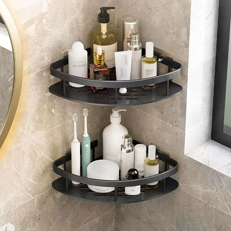 Bathroom Kitchen Punch Corner Frame Shower Shelf Wrought - Temu