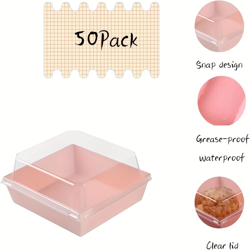 Charcuterie Boxes Clear Lids Disposable Mini Cake Containers - Temu Canada