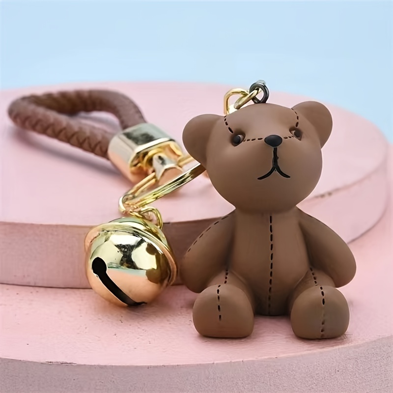 Acheter Porte-clés en peluche petit ours brun de dessin animé, accessoires  de décoration pendentif pour sac à dos