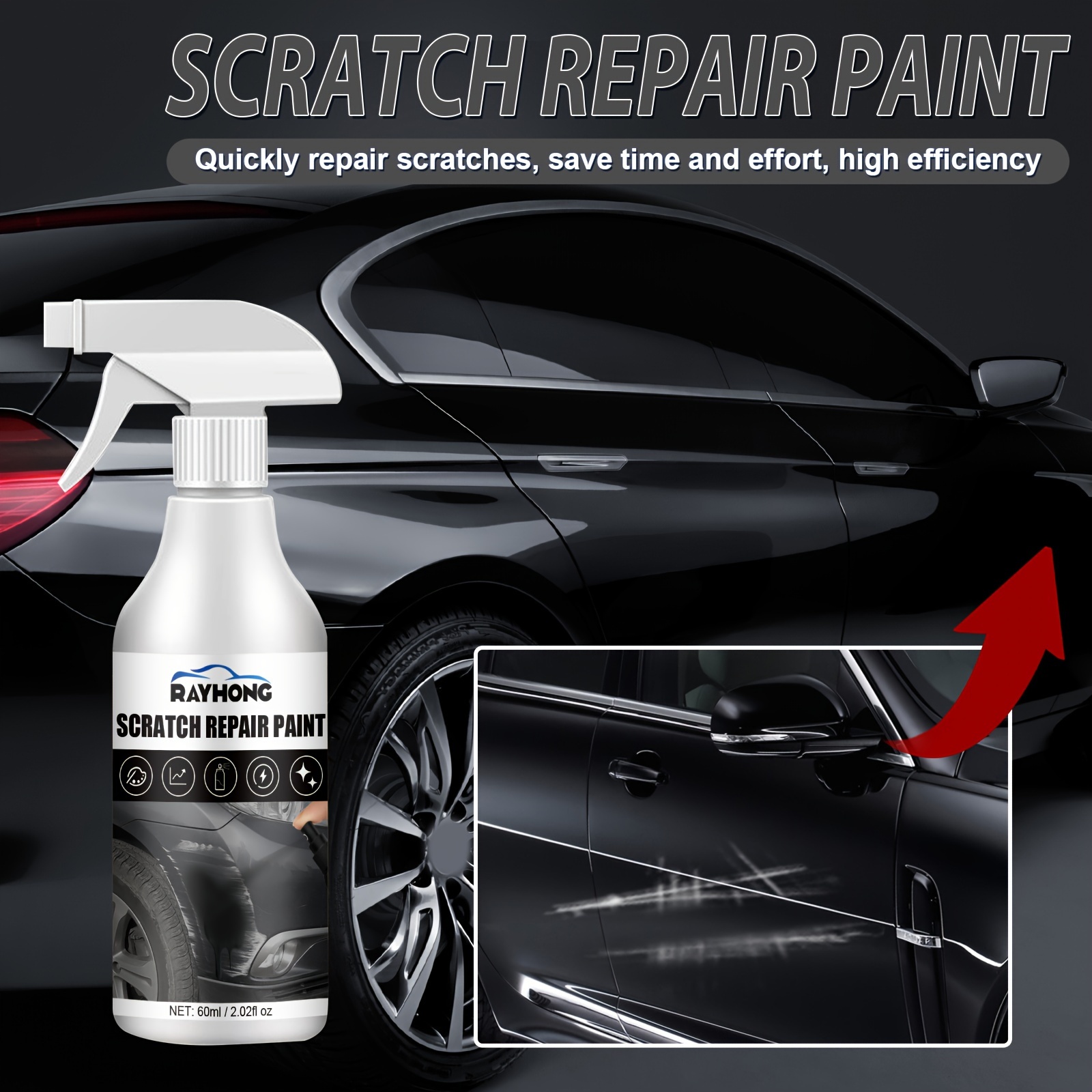  Nano Spray de eliminación de arañazos de coche, nano aerosol de  reparación de arañazos de automóvil, aerosol de pulido nti-Scratch, aerosol  de revestimiento de nano cerámica, reparación rápida de arañazos Nano