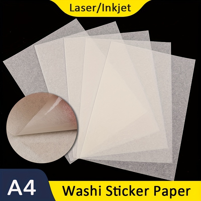 Papel adhesivo transparente de 25 hojas tamaño A4 (8.25 x 11.7 pulgadas),  papel adhesivo de vinilo transparente para impresora de inyección de
