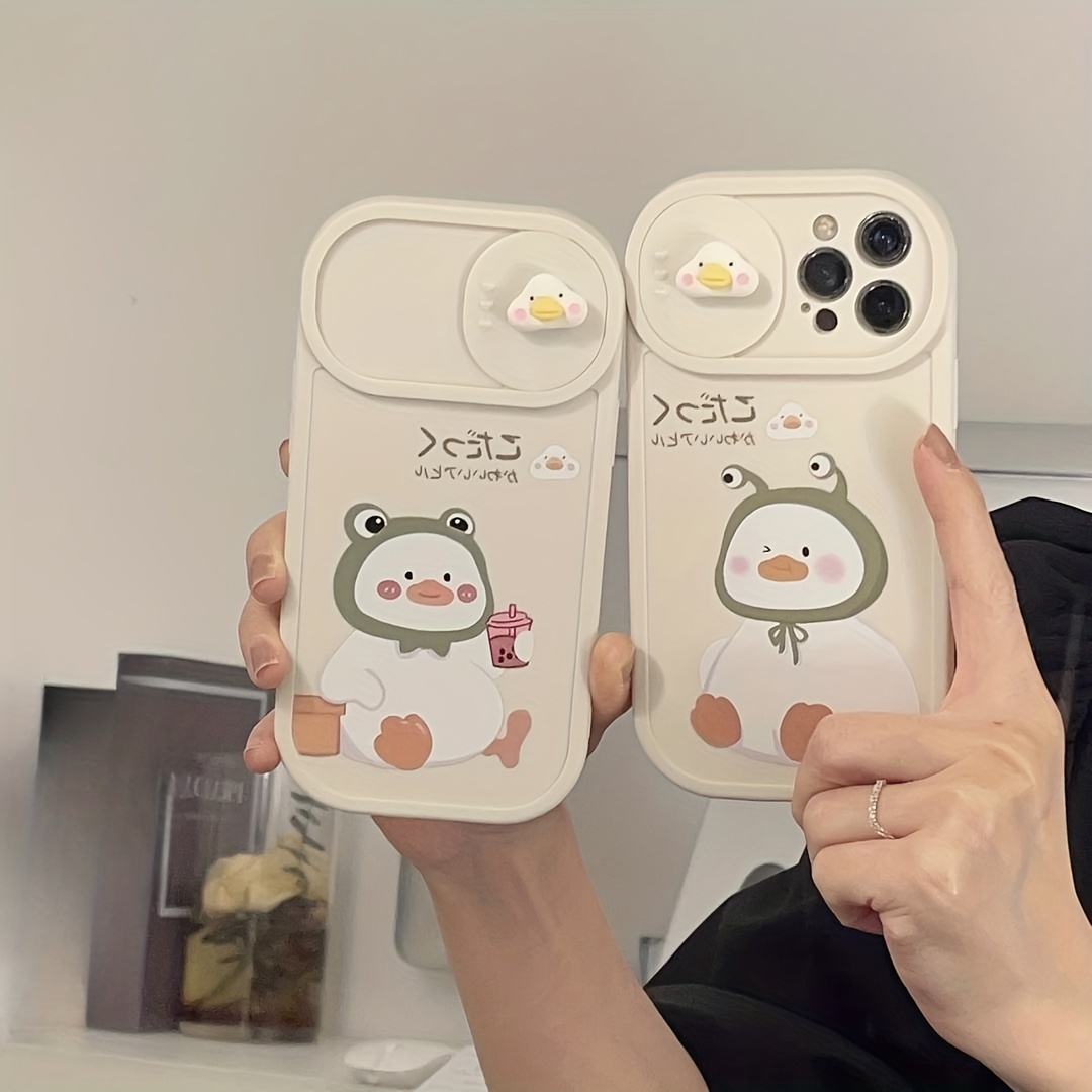 Washing Duck Transparent Cute Phone Cases For iPhone 14 13 11 12 Pro Max Xs  Max XR 7 8 Plus 7Plus