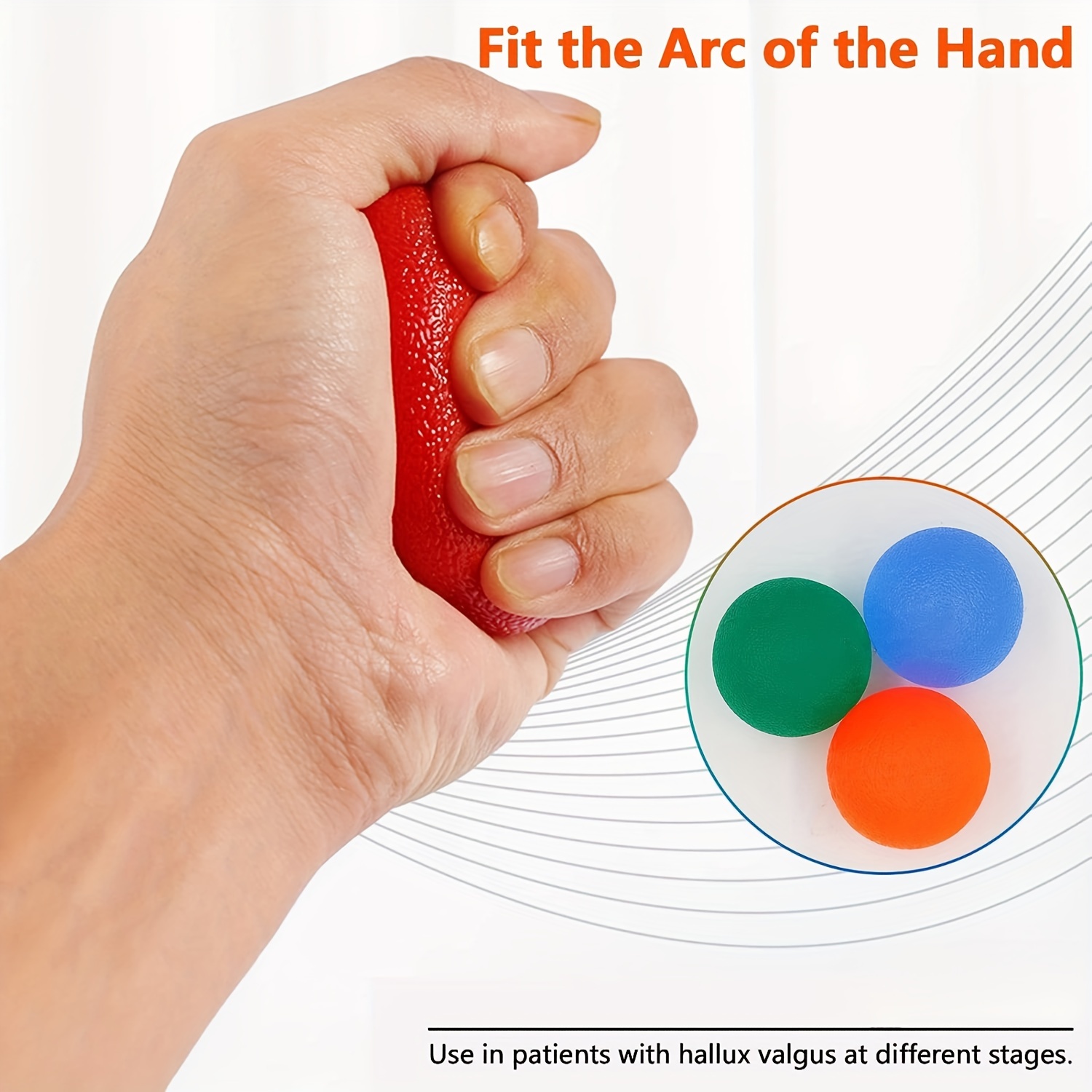Pelota antiestrés para manos - Pelota de terapia de manos - Pelota de mano  para aliviar el dolor de artritis, tratamiento de fortalecimiento de manos,  alivio del estrés MFZFUKR CPB-DE-SSW159-4