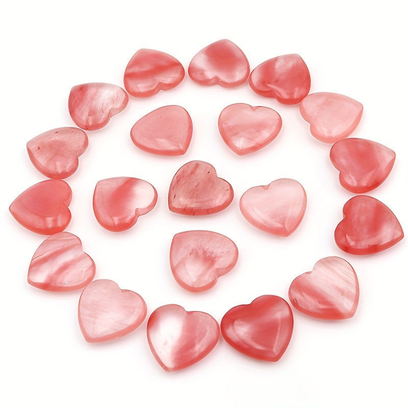 15/30pcs Cherry Quartz Crystals, Heart Stones Charms For Jewelry Making,  Valentine Gift, Shop The Latest Trends