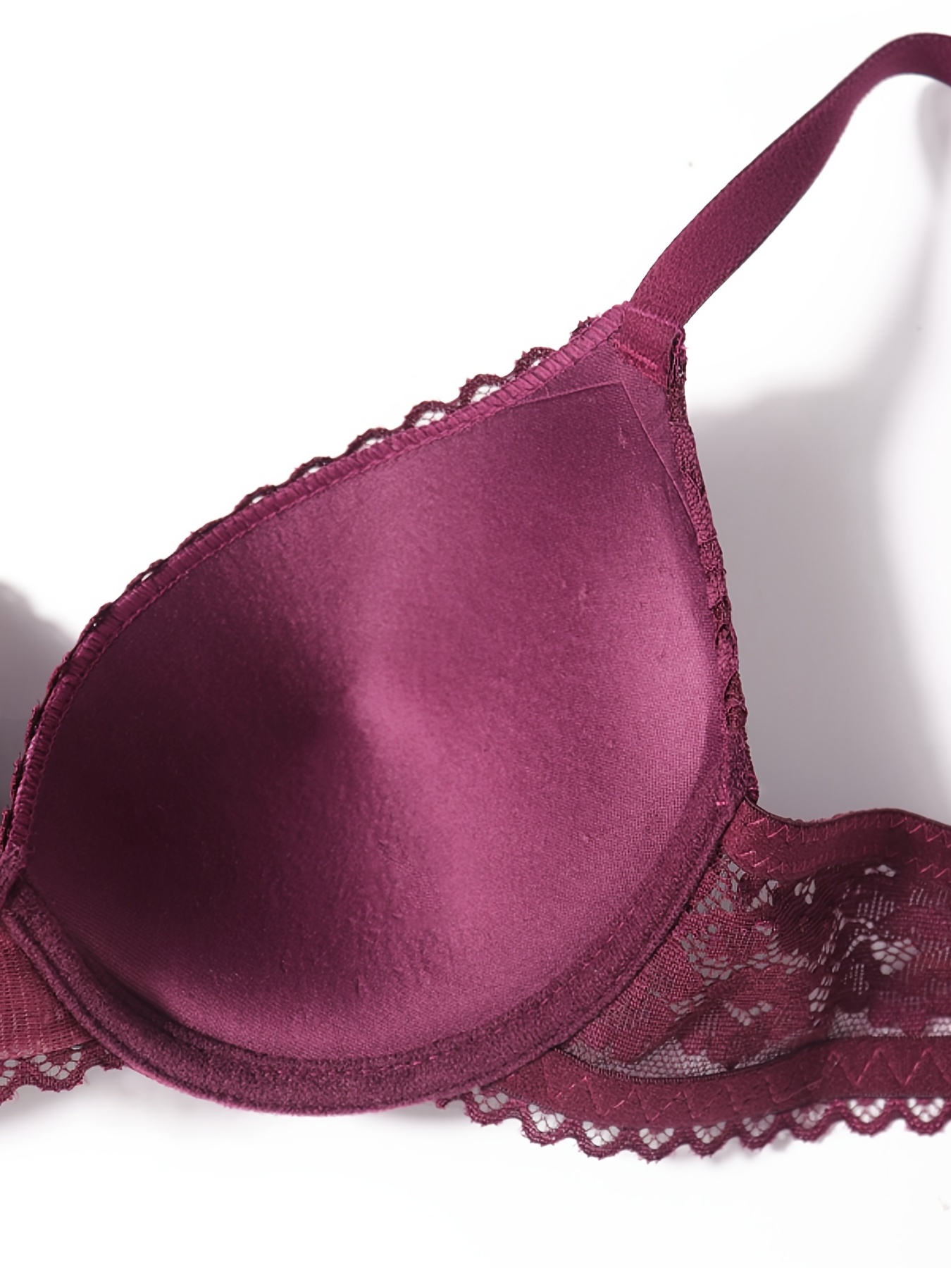Push Up Lace Bra (Color : Purple, Size : 70B) at  Women's Clothing  store