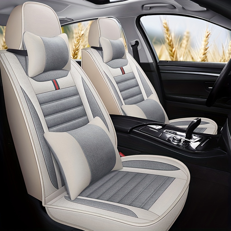 1PCS Car Seat Cover,Luxury Car Seat Cushion Hand-woven Ice Silk Car Seat  Cover Summer