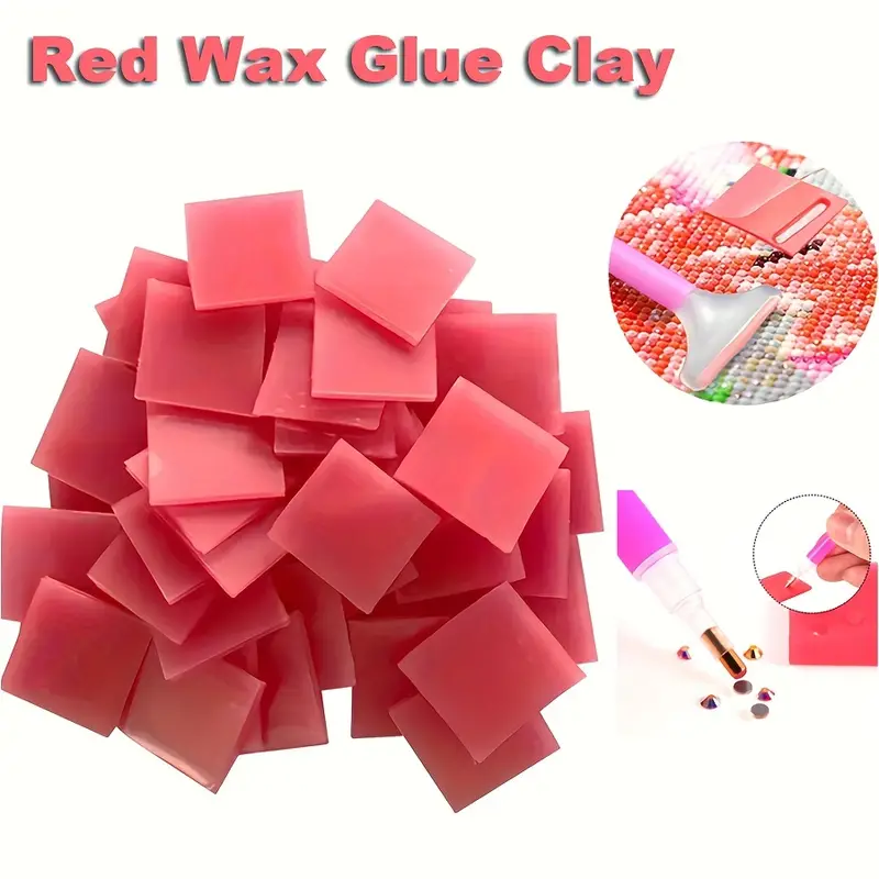 Diy Red Painting Glue Clay Wax Diamond Art Paintinq Diamond - Temu