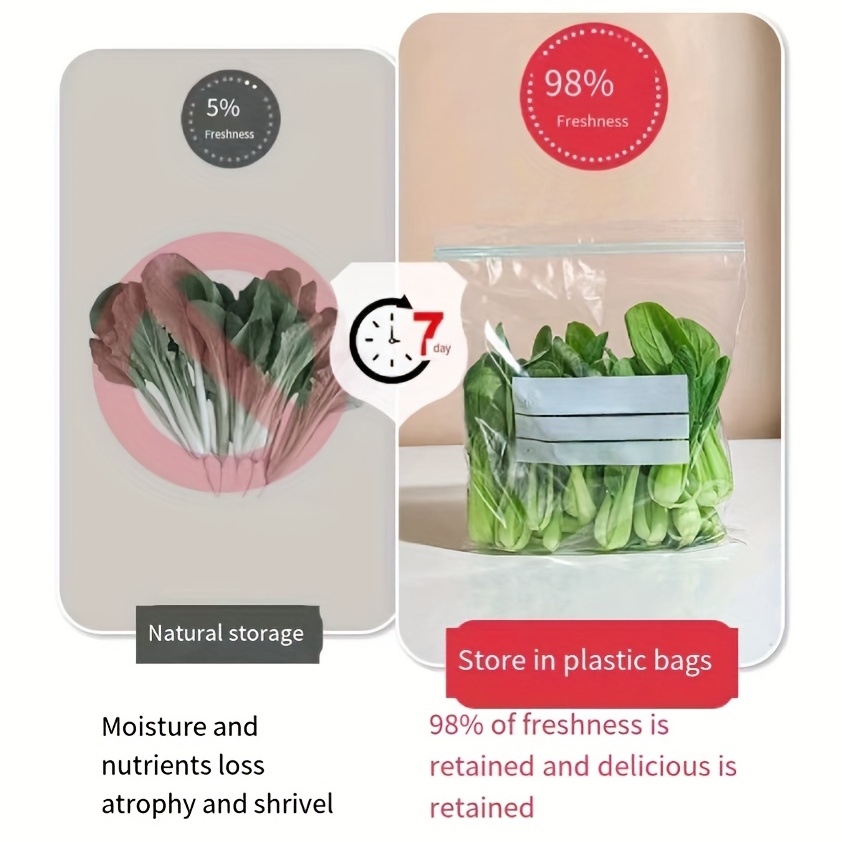 Reusable Food Storage Bags, Double Rib Fresh-keeping Bags, Fruit And  Vegetable Freezer Bags, Thickened Sealed Bags, Refrigerator Sub-packaging  Dense Bags, Extractable Food Bags, Kitchen Supplies - Temu