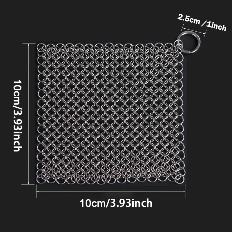 1PC 10 x 10CM Stainless Steel Skillet Cast Iron Cleaning Chainmail