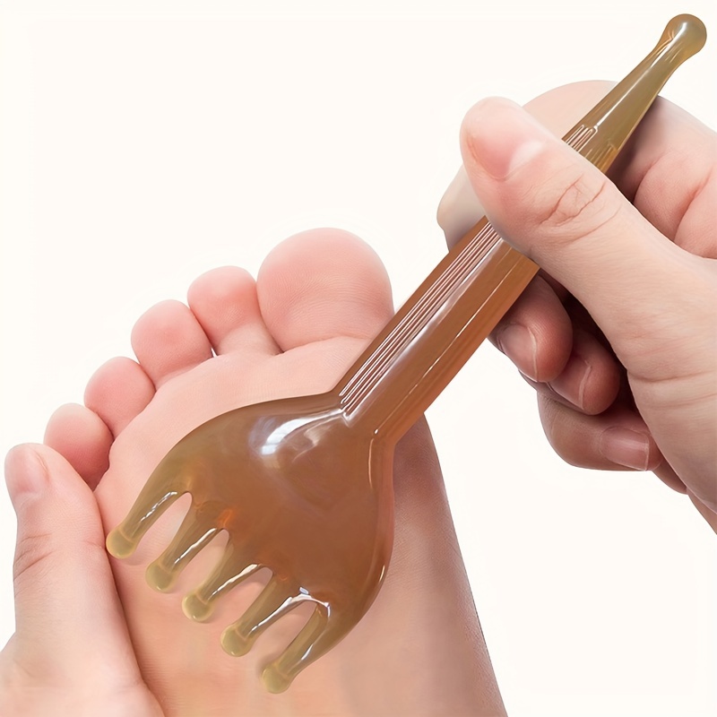 1pc   massager meridian comb head acupressure point massager five teeth long arm scalp whole body universal massage   comb   massage comb Product details 2