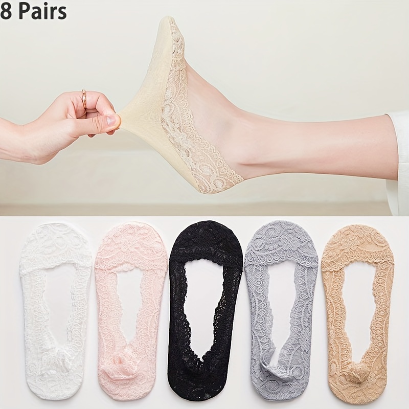 Lace Semi sheer Crew Socks Cute Comfortable Mesh Stockings - Temu Canada