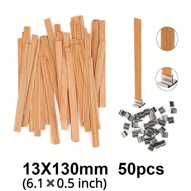 100 Pack Wooden Candle Wicks For Candle Making, 6Inch Burst Wood Wicks/Smokeless  Candle Wicks With