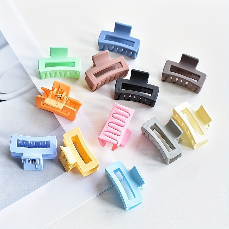 

6 Pcs/set Small Candy Color Matte Hair Claw Clips, Nonslip Hair Clips For Women, Strong Hold Hair Accessory For Thick, Thin And Other Hair Types